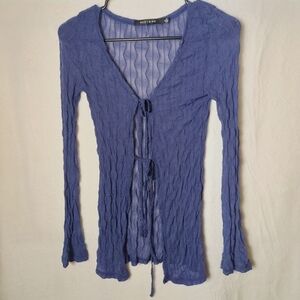 Blue Textured Women's Top